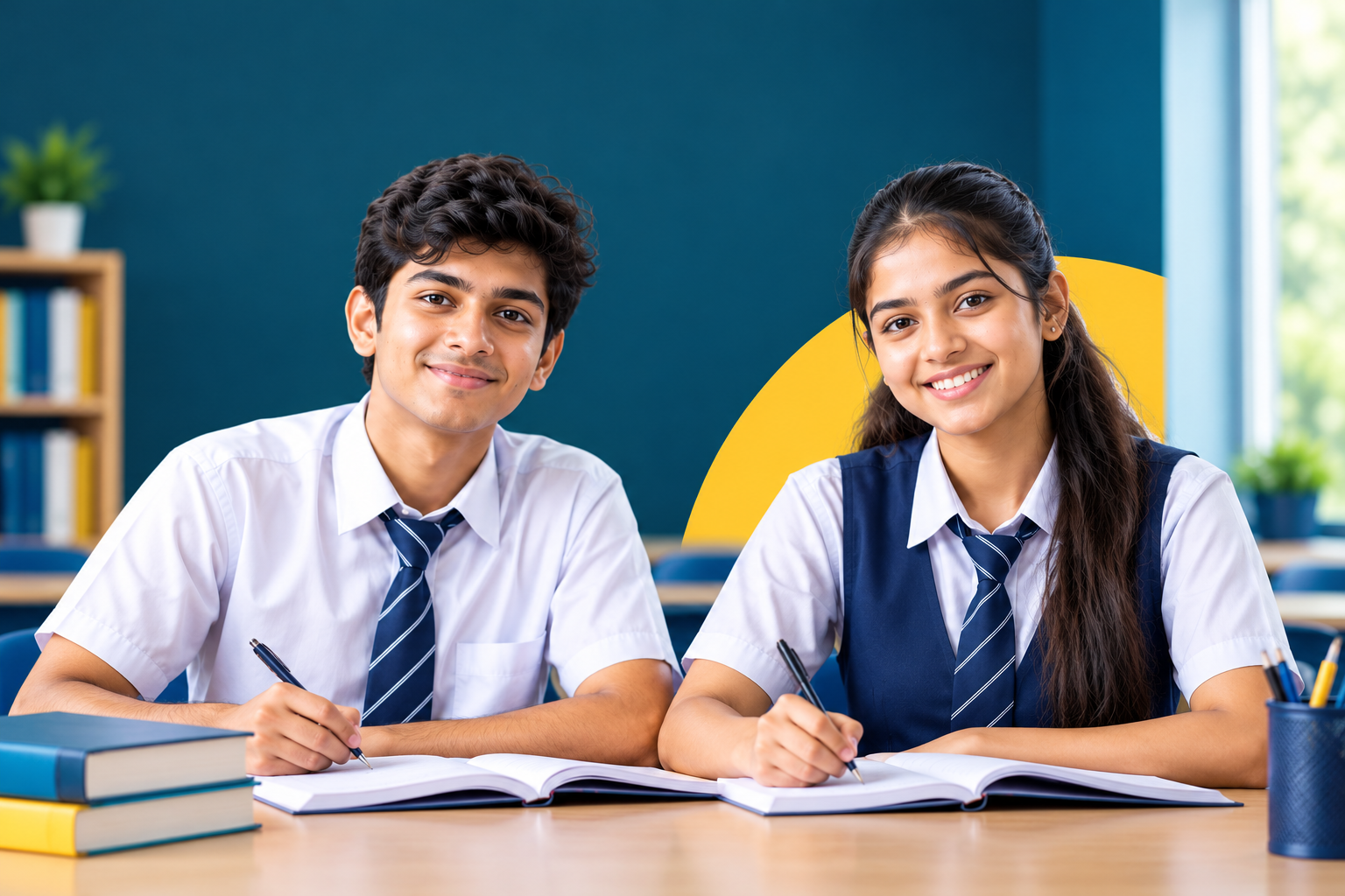 Higher secondary students in class